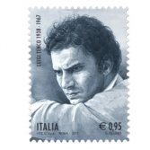 Il francobollo per i cinquant’anni della morte di Luigi Tenco