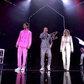 I giudici e Alessandro Cattelan durante la finale di X Factor 2020