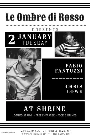 Locandina live with Chris Lowe at Shrine (Morning Heights)