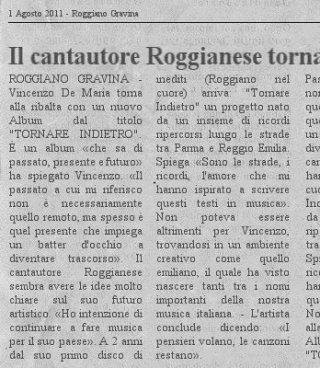 Il cantautore Roggianese torna