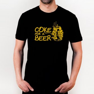 T Shirt COKE FOR A BEER black