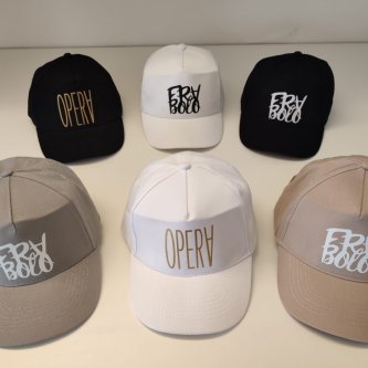 Cappellino beige logo Frabolo bianco