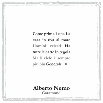 Copertina dell'album Garamond, di Alberto Nemo