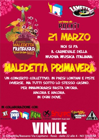 Flyer Maledetta Primavera@Vinile (VI)