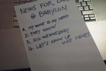 La setlist dei News For Lulu a Babylon Radio 2