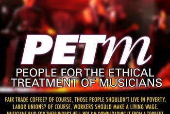 Il logo di PETM, People for an ethical treatment of musicians