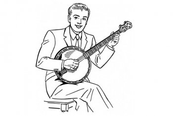 Un musicista di banjo