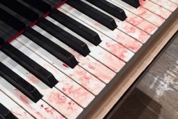 Blood on the piano