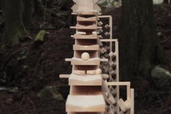 lo xilofono gigante che suona bach in un bosco giapponese
