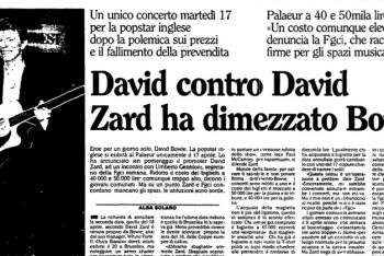 gli articoli della stampa italiana su bowie