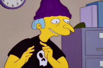 Mr. Burns vestito da giovane ribelle, tratto da I Simpson