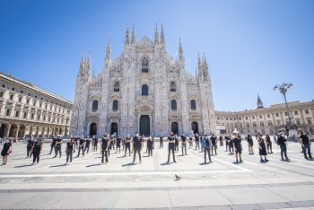 La manifestazione de La musica che gira il 21 giugno 2020 a Milano - foto di Francesco Prandoni