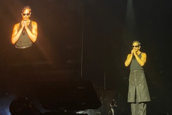 Mahmood alla festa di Deloitte a San Siro, foto unofficial