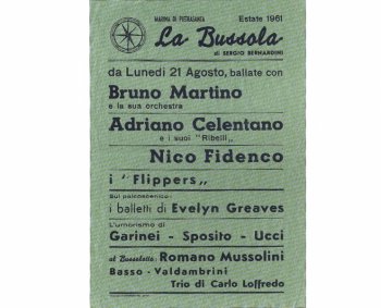 Una locandina di una serata a La Bussola (1961)
