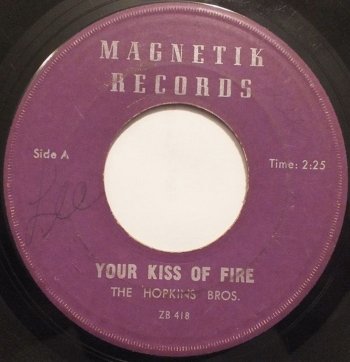The Hopkins Bros - "Shake Cheri / Kiss Of Fire" (1970)