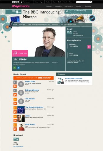 The Actions' 'The Echo' played by Tom Robinson on BBC Radio 6 Music