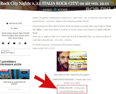 Frank Sinutre Rock City Nights n. 22: ITALIA ROCK CITY!