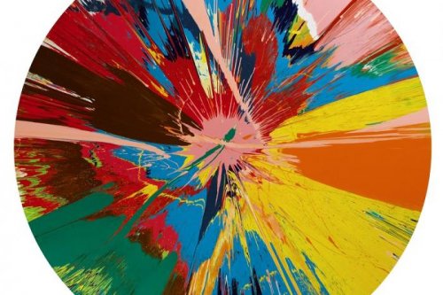 Beautiful, Shattering, Slashing, Violent, Pinky, Hacking, Sphincter Painting di Damien Hirst